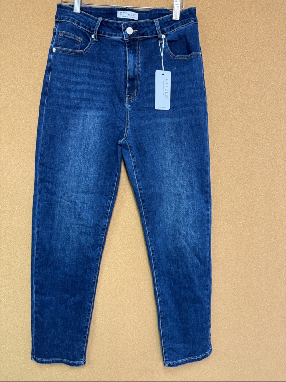 High-Rise Skinny Jeans in Deep Blue Denim